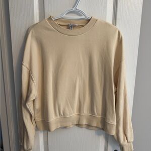 H&M Beige/Cream Ribbed Neck Sweatshirt